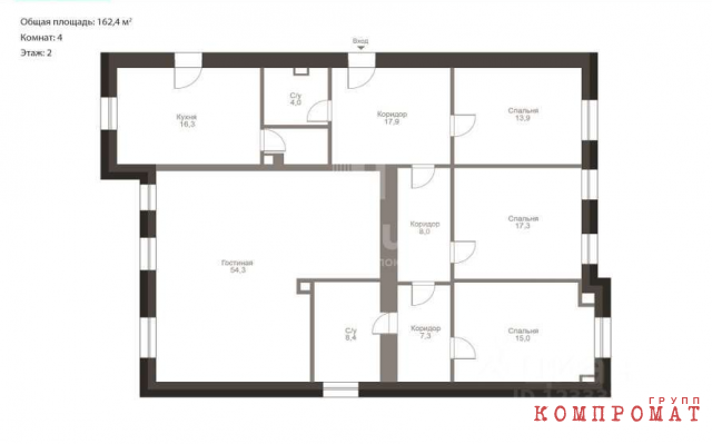 Layout of an apartment for sale