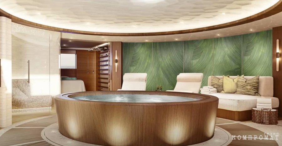 Interiors of the yacht Sparta