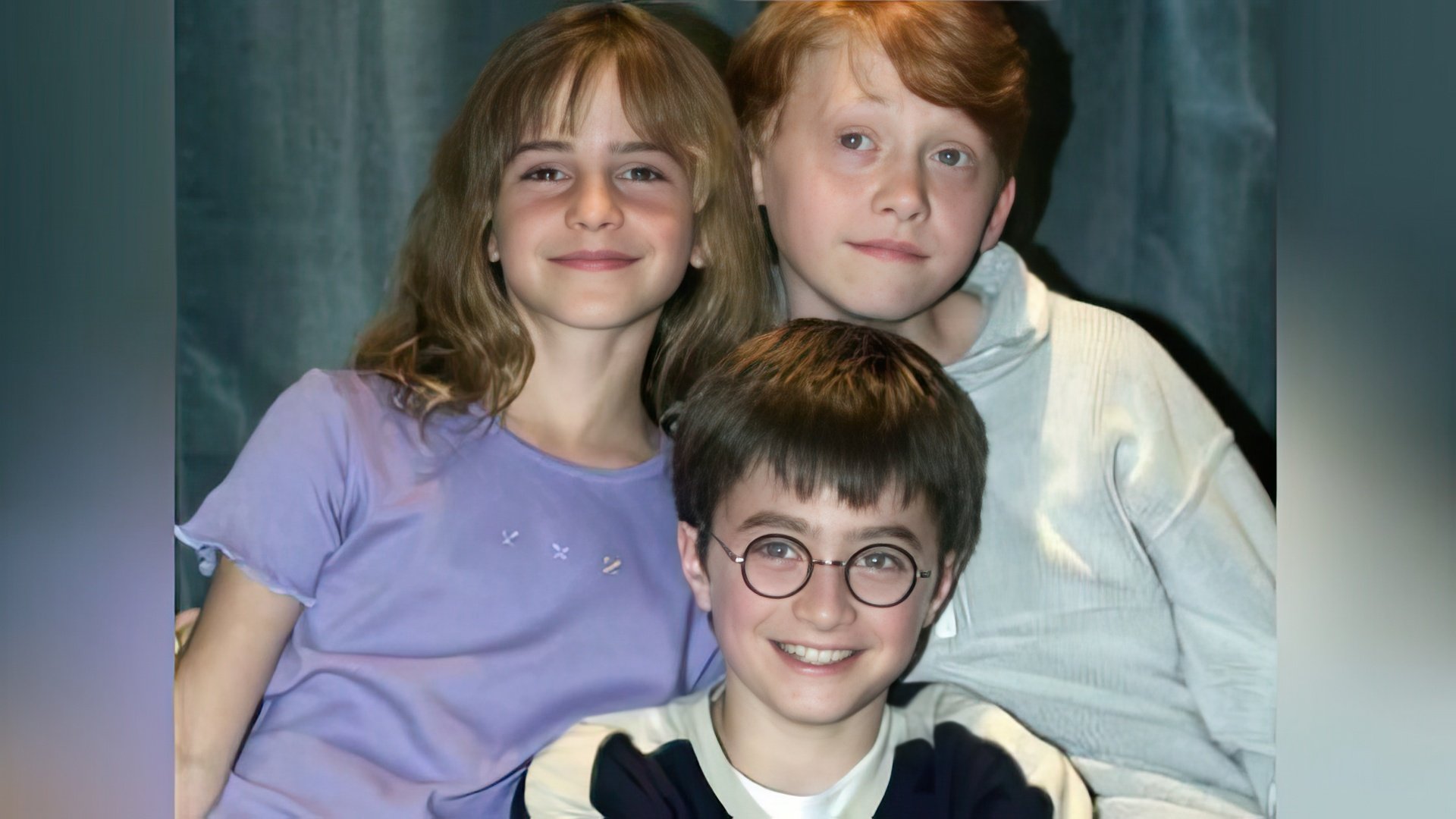 A trio of young wizards - Harry, Ron and Hermione