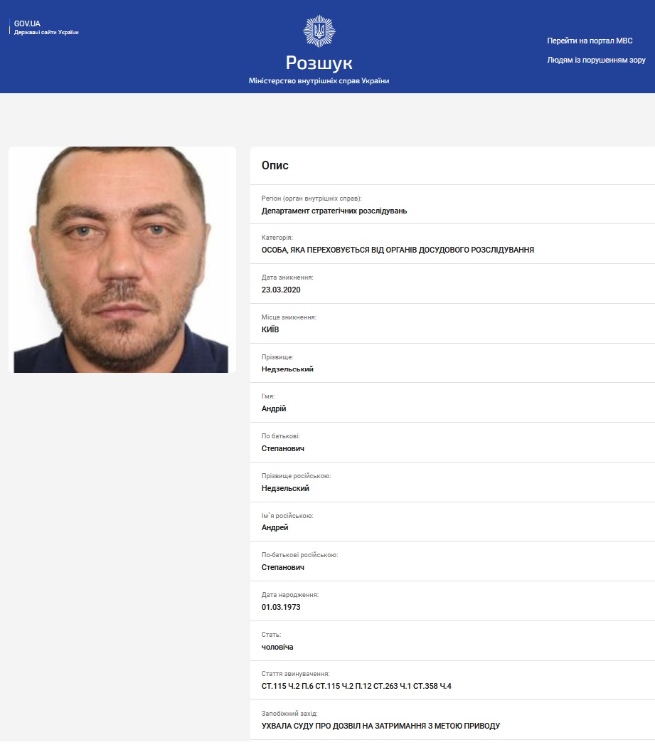 Andrey Nedzelsky, Week, thief in law, wanted