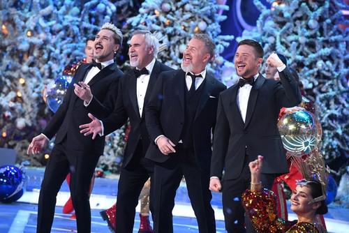 From left to right: Dima Bilan, Valery Meladze, Leonid Agutin and Sergey Lazarev