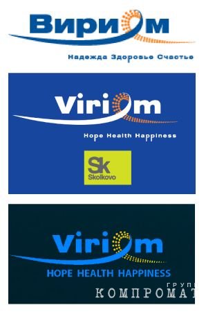 Logos used by Russian and American Viriom in documents and websites