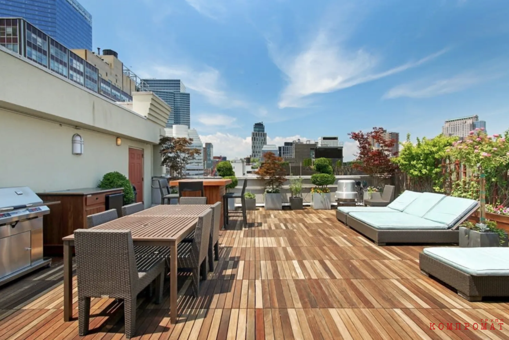 One of the rooftop seating areas