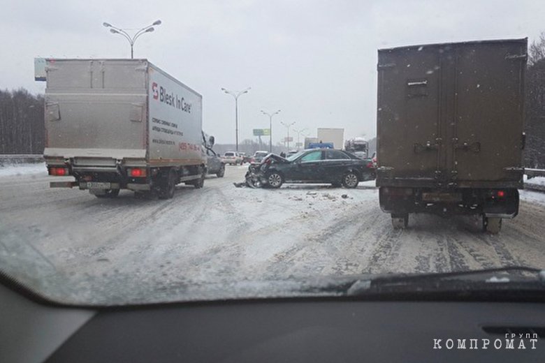 Nearly 40 cars collided due to ice in Moscow Nearly 40 cars collided due to ice in Moscow