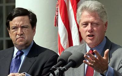 Bill Richardson (left) and Bill Clinton