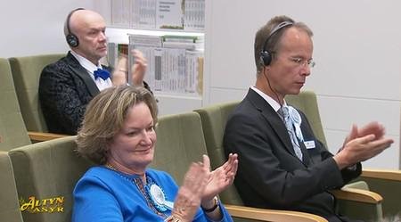 a group of foreign specialists at the opening of the center.  speaking to occrp, germany