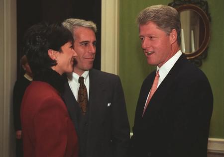 From left to right: Ghislaine Maxwell, Jeffrey Epstein and Bill Clinton