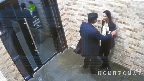 Kuandyk Bishimbayev and Saltanat Nukenova on CCTV footage on the day of the murder