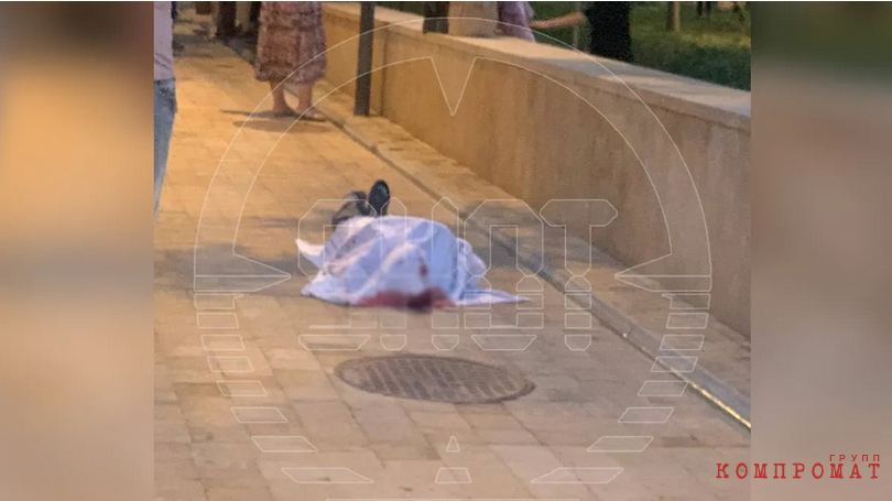 A shot taken near the synagogue in Derbent where a policeman was killed