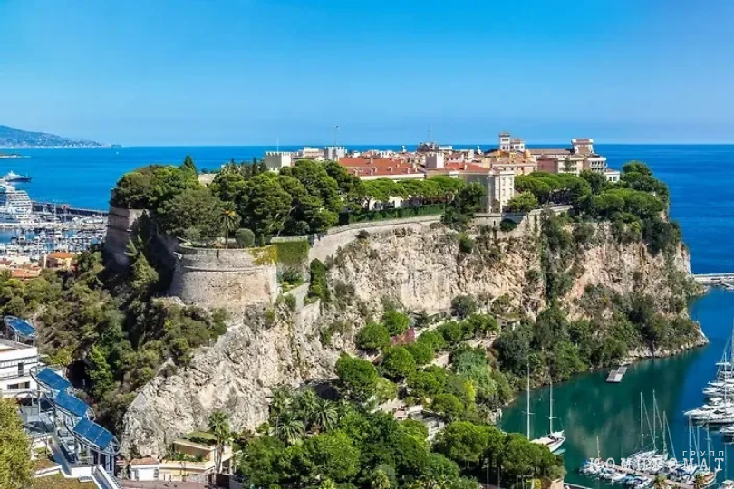 The Prince's Palace stands on a rock in the center of Monaco