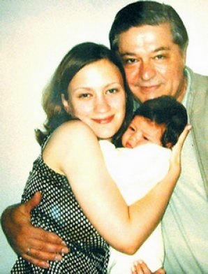 Oksana Tsikova with her son and Pavel Lazarenko