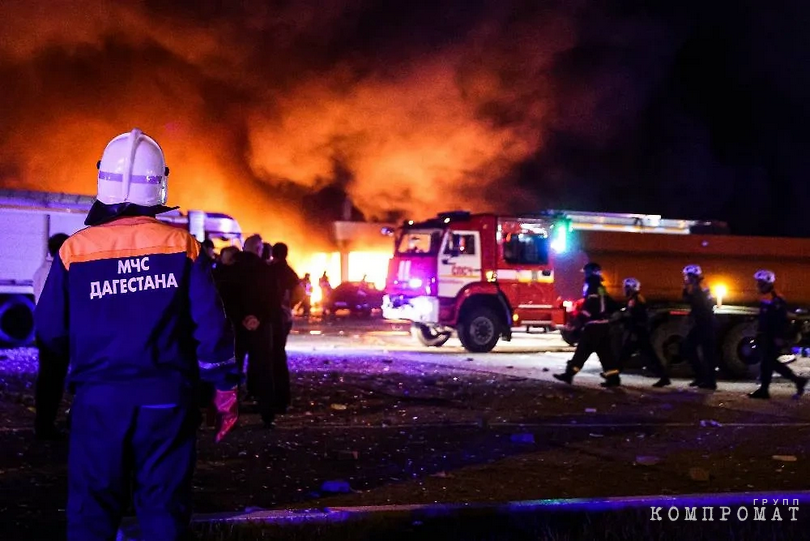 It took several hours to extinguish a burning gas station in Makhachkala