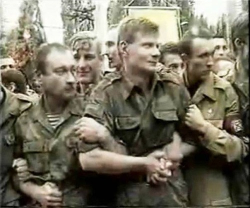 igor mosiychuk (in the middle - young and thin) during clashes at the funeral of patriarch vladimir