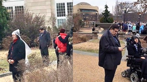 mikheil saakashvili on the outskirts of the white house