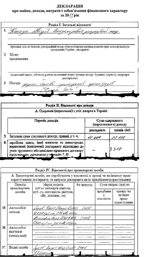 Ivanchuk's income statement