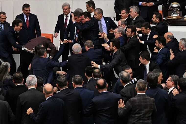 A brawl broke out in the Turkish parliament over the appointment of a new justice minister.