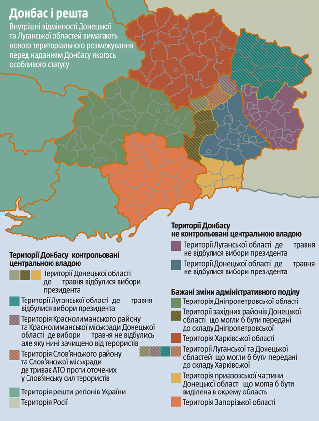 Regional map of Donbass